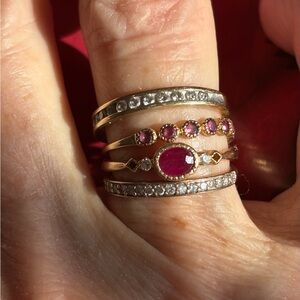 14K Rose Gold Band with diamonds